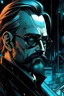 Placeholder: Best quality, masterpiece, ultra high definition,Futuristic, cyberpunk, Friedrich Nietzsche,Comic style