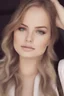 Placeholder: Debby Ryan, 32-year-old American actress, photorealistic 4K, cinematic lighting, heart-shaped face, porcelain fair skin with warm undertones, high cheekbones, soft peach blush, large almond hazel eyes flecked with green and amber, long curled lashes, soft arched brows, straight narrow nose with rounded tip, full lips with defined cupid’s bow in matte rose, auburn hair with copper highlights, mid-back length, voluminous waves, deep side part, slender hourglass frame