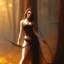 Placeholder: frank frazetta style, witch in the forest, dusk