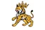 Placeholder: a bobcat in a royal lion position like on flags or crests, vector