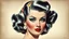 Placeholder: pin-up, bright makeup, 1945 babette hairstyle, clear lines, fine rendering, 3D