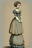 Placeholder: full body cartoon image of young woman from 1840's