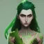 Placeholder: mystical powerful greenish botanical woman