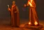 Placeholder: Torch lit statue of priest, atmospheric, realistic, unreal engine, cinematic lighting, octane render.