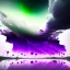 Placeholder: a texture of a beautiful clear sky violently exploding and raining dirty and grey hues of purple, green, and brown that muddy the sky, surreal, dreamlike