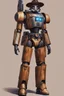 Placeholder: A Star Wars Combat Droid, Wearing Western Cowboy Clothes, Armour looks like Halo, Wearing a cowboy hat and a Cowboy Over-Coat.