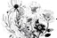 Placeholder: Portrait of beautiful Japanese monochromatic flowers and leaves with white background by generative AI