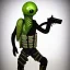 Placeholder: Alien, snake, metaljellyfishsombrero, vest, hands, holding gun, holster, steel military boots, squishy, chest plate, Mars