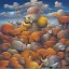 Placeholder: many animals dancing in the sky, Jacek Yerka