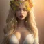 Placeholder: sunflower goddess green eyes long hair blond