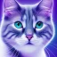 Placeholder: white cat, ultra violet aura