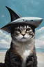 Placeholder: cat with shark mask hat solana abstract surrealism in the style of eileen aigar