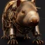 Placeholder: Steampunk cybernetic biomechanical wombat, 3d model, unreal engine realistic render, 8k, micro detail, intricate, elegant, highly detailed, centered, digital painting, artstation, smooth, sharp focus, illustration, artgerm, tomasz alen kopera, wlop