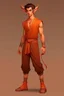 Placeholder: Full Body, Male Tiefling, monk, outfit like goku