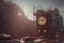 Placeholder: galactic, scaffolding, rusted clock, rusted cogwheel, cyberpunk, cinematic, cinema 4d render, high detail