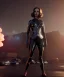 Placeholder: retro sci-fi portrait image from 1960, supermarket parking explosion, fire, classic black widow, young Scarlett Johansson, classic black tight lycra latex suit, retro 1960 superhero style, soft color, highly detailed, unreal engine 5, ray tracing, RTX, lumen lighting, ultra detail, volumetric lighting, 3d, finely drawn, high definition, high resolution.