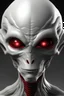 Placeholder: Handsome red skinned alien with 3 eyes and white hair