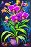 Placeholder: Psychedelic neon space orchid; a surreal Renaissance acrylic painting