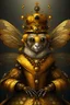 Placeholder: An anthropomorphic royal queen bee in regal attire, fantasy, digital art