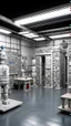 Placeholder: A light gray mechanical workshop designed in German folk art painted by Jean Dubuffet