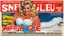 Placeholder: SNIFFIN’ GLUE magazine high res photo cover by Russ Meyer: special issue #42 on pull-up thick diapers, seen from bellow, guest star: blonde Sally has an idea for a business. She knows that there were incontinent women like herself with large busts out on the beach and she is missing adult ultra thick pull-up diapers with the matching bras. Her concept is to pair diaper designs with bra designs, specifically themed for outdoor wear.