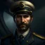 Placeholder: The submarine captain Sylas Steinhardt, a well groomed dark haired man realistic grimdark