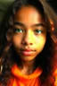 Placeholder: Light skin teen with straightened hair that is reddish orange dark green eyes