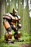 Placeholder: Rusted half-robot Wolverine, photograph