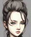 Placeholder: intricate, elegant, sharp focus, illustration, detailed eyes, digital painting, concept art, matte, masterpiece, face portrait of a young and cute ukrainian girl, au naturel, adorable, round face, slightly smiling, art by kim jung gi