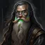 Placeholder: dnd, fantasy, wizard, portrait, face, close up, long beard, black hair, angular features, long, slender, old, professor
