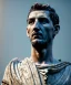 Placeholder: Ultra Realistic image, roman sculpture, marble deluxe material, Angel di maria soccer player, Greece Laurel crown, miguel angel style, chisel style, emperador, waist up portrait, cinematic lighting, God light, god rays, 4k resolution, smooth details, ornate details, soft lighting, unreal engine 5, sky background.