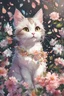 Placeholder: high resolution,best quality anime, highres,Full Body, 8k character concept,8k, pixiv, illustration, ultra-detailed, face focus,Line Art,Ink,acrylic painting,pastel painting,mysterious,elaborate,dof,Laughing cat with a bouquet of flowers,confetti of flowers, kawaii, thick eyebrows, smile, pastel colors, pop art, anime style, very delicate brushwork, clear, vivid, face Clear