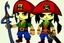 Placeholder: Cartoony and muscular Captain Jack Sparrow, Legend Of Zelda: Wind Waker style, stylized, colorful, adventurous.