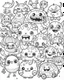 Placeholder: Outline art for cute monster , halloween kawaii background, cartoon style, high quality, details