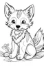 Placeholder: outline art for Pup (Wolf) coloring pages with sitch, white background, Sketch style, full body, only use outline, toddlers style, clean line art, white background, no shadows and clear and well outlined.