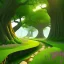 Placeholder: A great big oak forest with a stone path going through it.