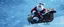 Placeholder: santa beast motion blur background in sleigh and snow storm drawn by the hulk