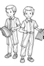 Placeholder: Outline art for coloring page OF 1945 CHURCH CLOTHES FOR BOYS, coloring page, white background, Sketch style, only use outline, clean line art, white background, no shadows, no shading, no color, clear