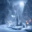 Placeholder: winter landscape, bells, ice, dreamy, science fiction