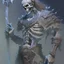 Placeholder: Detailed Fantasy Skeleton Horror, Skull bones, Skeleton fighter, D&D Detailed bones and skull, Dirty, Detailed Features, Refine, Refine skull, Human Skull