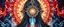 Placeholder: close up portrait of a double mirror soul gate oracle on t-shirt