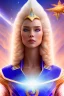 Placeholder: young cosmic woman admiral from the future, one fine whole face, large cosmic forehead, crystalline skin, expressive blue eyes, blue hair, smiling lips, very nice smile, costume pleiadian,rainbow ufo Beautiful tall woman pleiadian Galactic commander, ship, perfect datailed golden galactic suit, high rank, long blond hair, hand whit five perfect detailed finger, amazing big blue eyes, smilling mouth, high drfinition lips, cosmic happiness, bright colors, blue, pink, gold, jewels, realistic, real