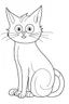 Placeholder: blank colouring book, simple picture for toddlers, cat with one tail, disney and pixar style