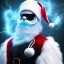 Placeholder: All Black Santa, ghost, wearing high tech mask, white smoke, dark, rage, high definition, ultra 8 k, volumetric lighting, blue fire, fog red rain