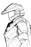 Placeholder: outline drawing of master chief