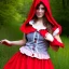 Placeholder: hand up skirt of flirty, gorgeous red riding hood