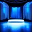 Placeholder: beautiful dance stage in luxury modern hall dynamic lights, modern furniture blue theme