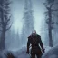 Placeholder: Portrait of a Geralt the Witcher, in a snowy forest by Anato Finnstark