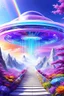 Placeholder: Ufo rainbow, futuriste ultra moderne,stairway to heaven,crystal very beautiful city,nature forest flowers colors