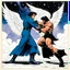 Placeholder: #5 Original Art by Howard Chaykin (Vortex Comic, 1988): Jacob wrestling with angel